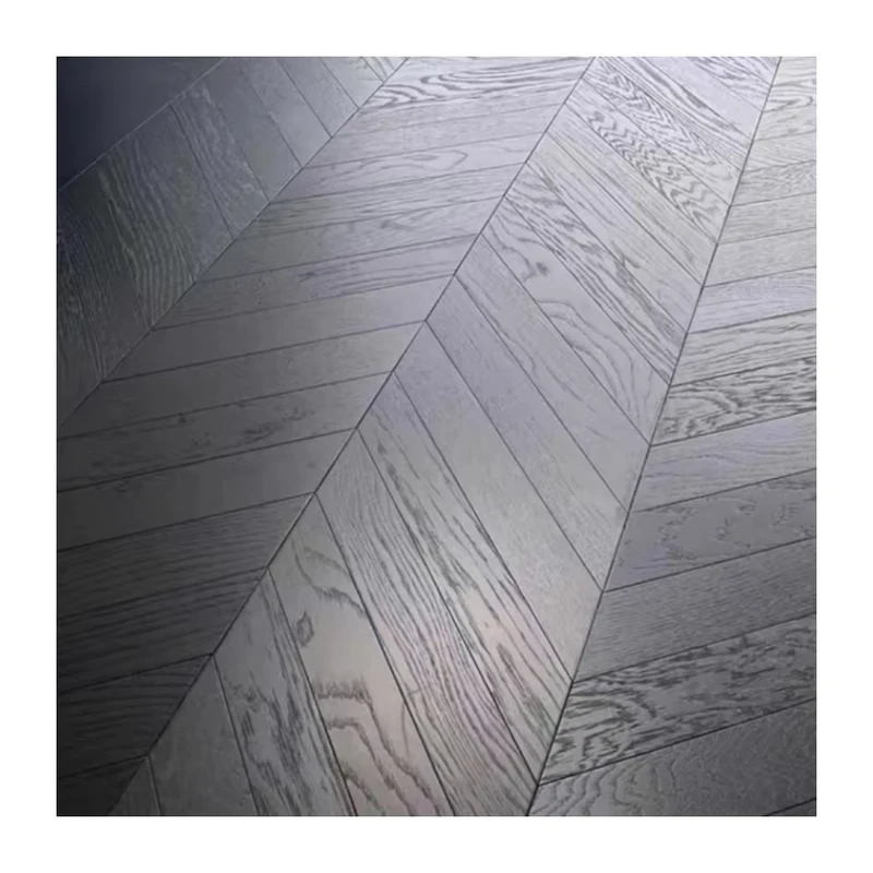 Pure Black Oak Multi layer Solid Wood Composite Flooring Hotel Office Light Luxury Floor 15mm Oak Engineering Wood Flooring