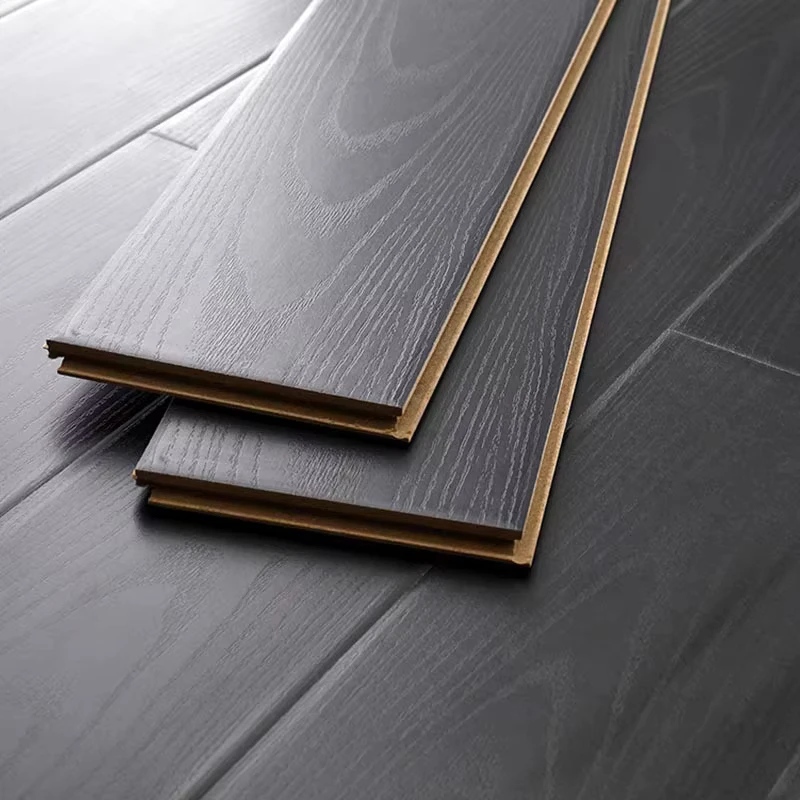 Pure Black Pure White Oak Wood Floor for Indoor Business Decor Engineered Click Lock Installation Tooling for Living Room