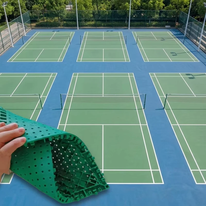 Quick Setup Portable Badminton Court System for Event & Backyard Play Sports Flooring Temporary Use