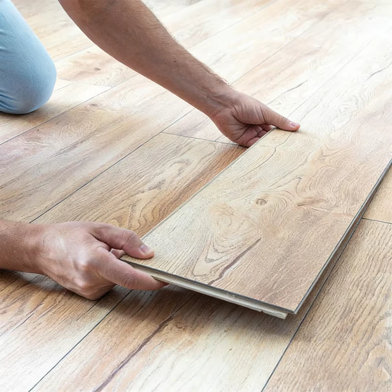Recyclable Refined 4 8mm Oak Grain Spc Laminate Click Lock Spc Flooring for Apartment