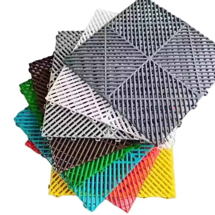Rigid Modular Interlocking Heavy Duty PP Garage Flooring Tiles Industrial Plastic Floor Ties for Workshop Garage Flooring Tiles