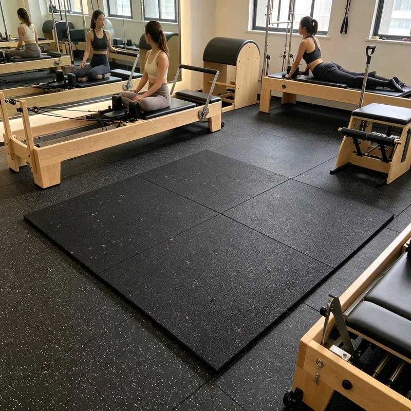 Rubber Floor Gym with Easy Clean Gym Mats Rubber Flooring for Regular Home Indoor Strength Training Gym Spaces