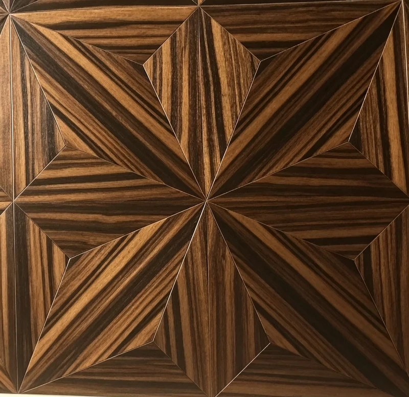 Rustic Ebony Brushed Square Art Parquet Geometric Patterns Radiant Heat Resistant Engineered Wood Flooring for Villa