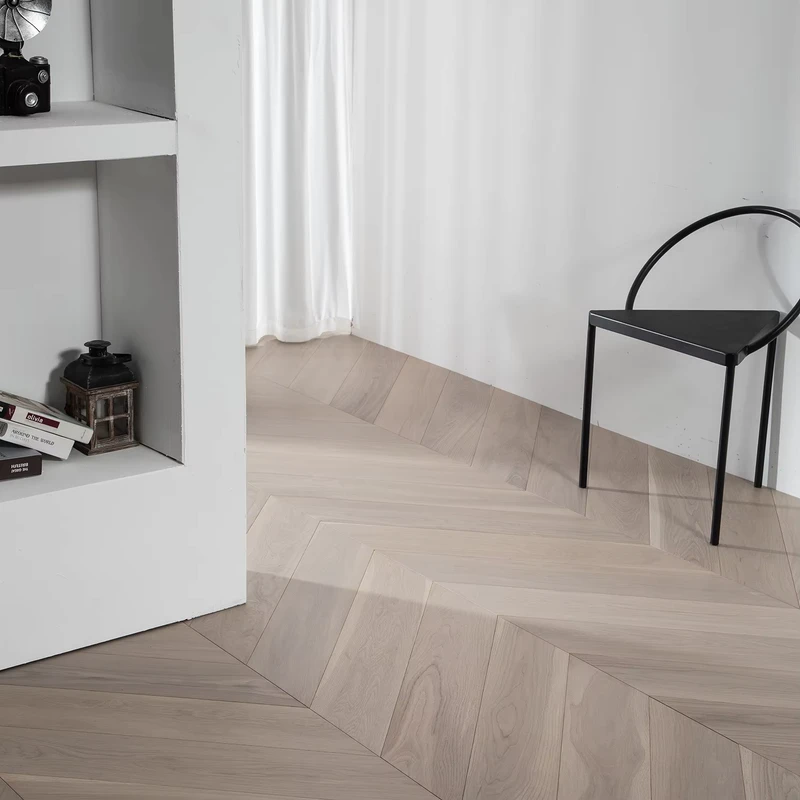 Rustic Engineered Hardwood Oak Flooring Unfinished Smooth Oak Multilayer Hardwood Engineered Flooring TAP & GO