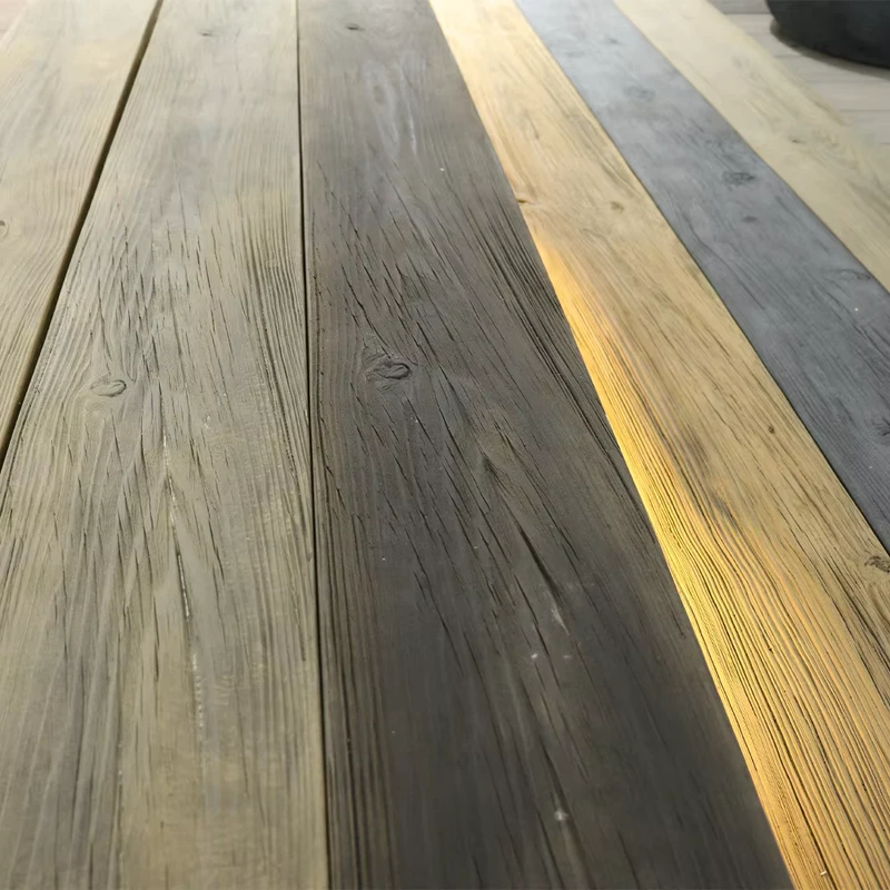 Rustic Wood Grain Wood Modern 3D Surface Fireproof Wood Grain Texture PU Composite Decking