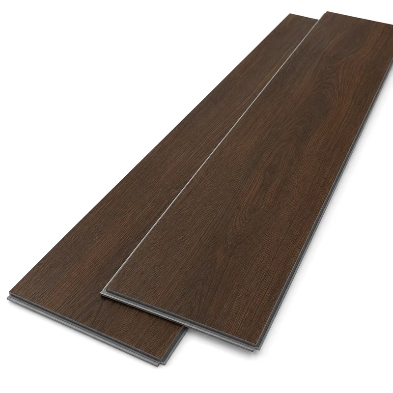 SPC Bamboo Crystal Floor Dark Wood Texture Waterproof Restaurant Cafe Commercial Interior WYRAX