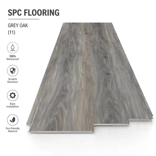 SPC Luxury Waterproof Plastic Flooring 4mm 5mm 6mm Thickness Plastic Vinyl SPC Flooring for Home Decoration
