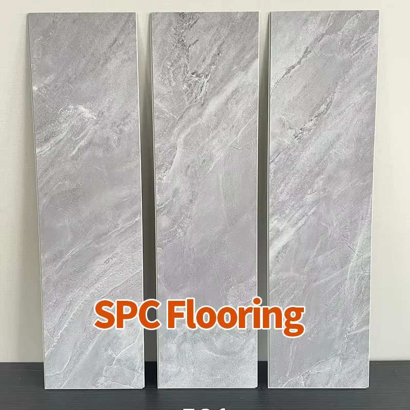 SPC Vinyl Flooring Modern Stone Grain Indoor Wear Resistant Waterproof Durable Interlocking Installation 5 Year Warranty Factory