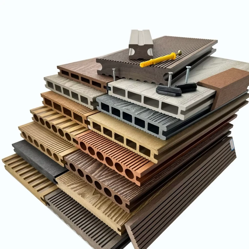 Second Generation WPC Decking Straight Textured Solid Terrace Courtyard Engineering Co Extruded Wooden Floor