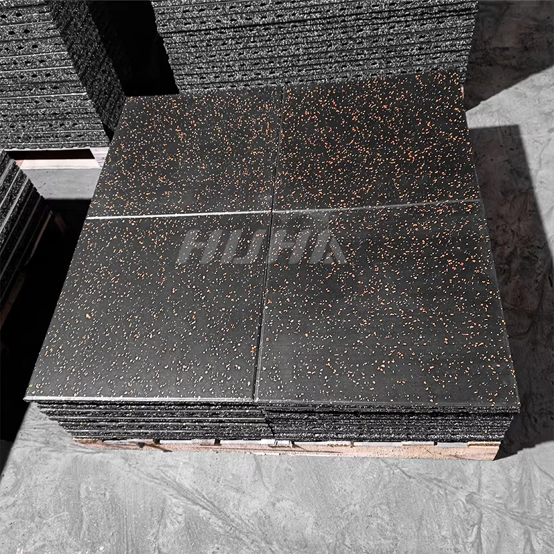 Shoe Friendly Heavy Duty Gym Mats Exercise Flooring Fitness Mat Protective Rubber Floor Tiles for Equipment and Workouts 20*20”