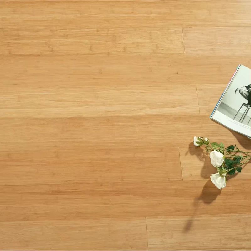 Smooth UV Coating Traditional Design Style Customized Thickness Bamboo Flooring Environmentally Friendly Water Living Room