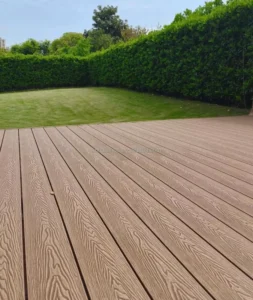 Solid WPC Co Extrusion Decking Waterproof Outdoor Composite Wooden Boards Contemporary Hard Wearing Anti Slip Brushed Wood