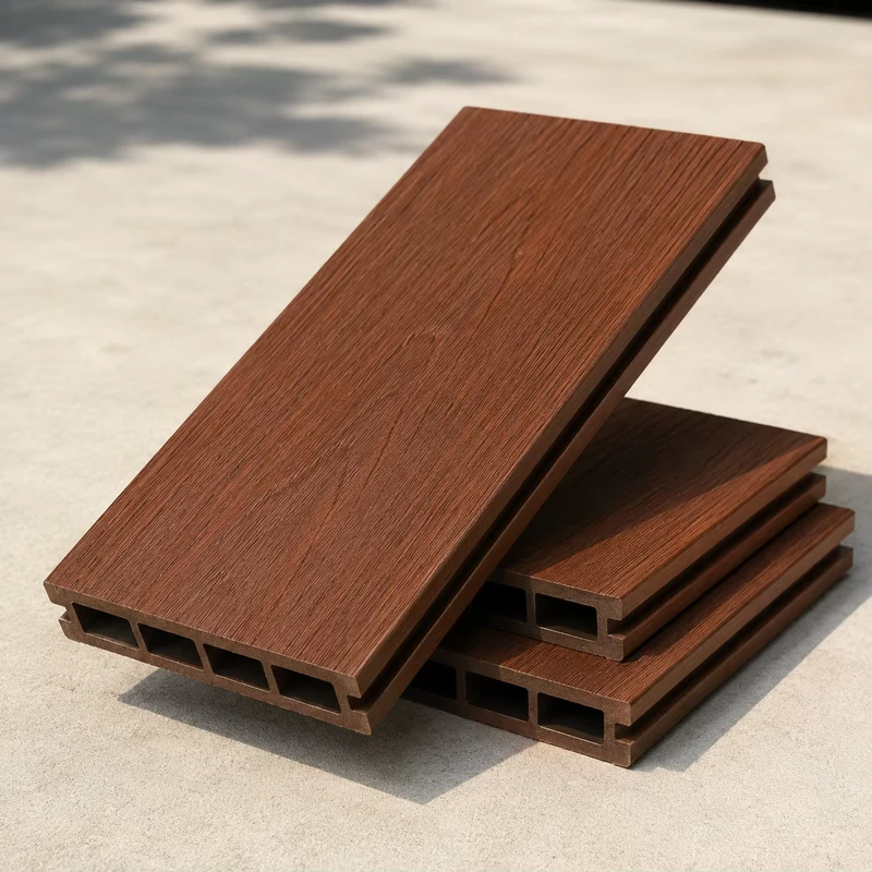 Solid WPC Decking Board Heavy Duty Wood Plastic Composite Outdoor Flooring Waterproof Interlocking for Garden Patio