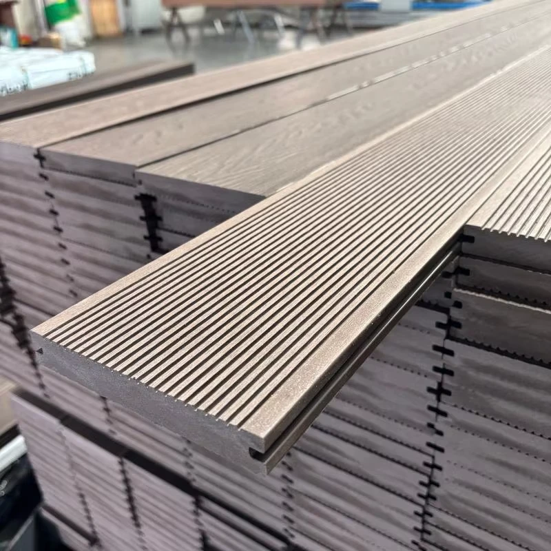Solid WPC Decking Smooth Surface Eco Friendly Waterproof Anti Slip Modern Style Garden Outdoor Decking