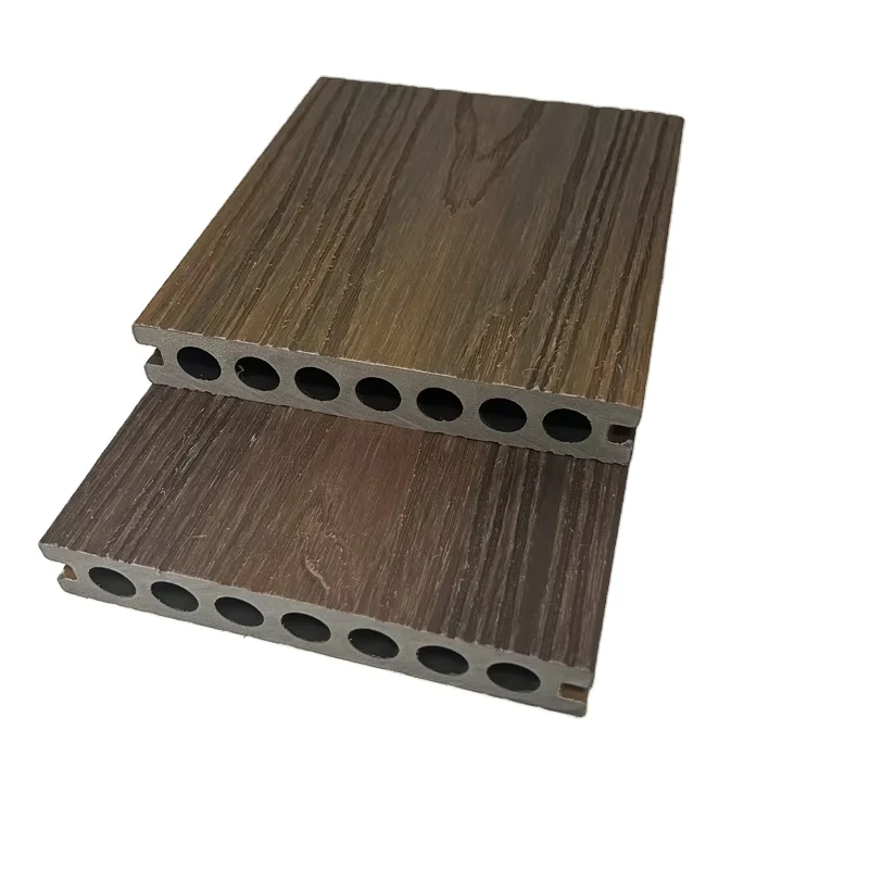 Solid WPC Terrace Outdoor Floor Capped Wood Fiber Waterproof Composite Decking Anti slip