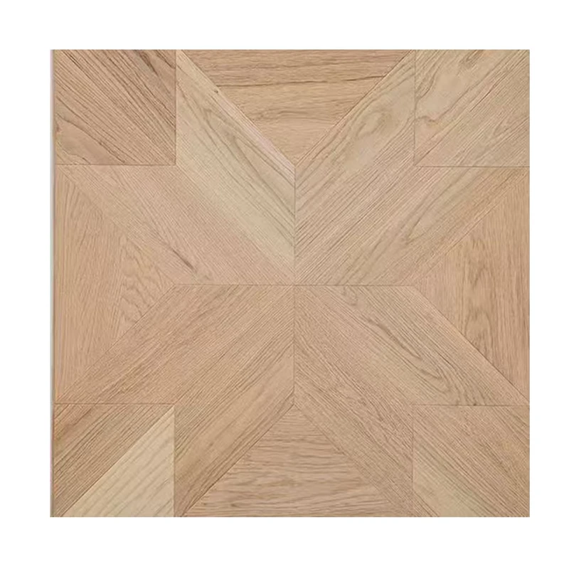 Square Oak & Black Walnut Multilayer Engineered Parquet Flooring with Contemporary Design and Brushed Finish