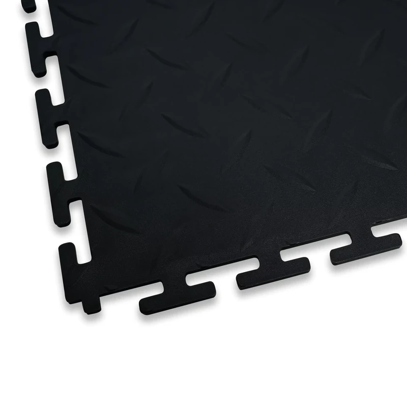 Square PVC Flooring 50*50cm Slip Resistant Protective PVC Floor Mat for Automotive Shop and Parking Area