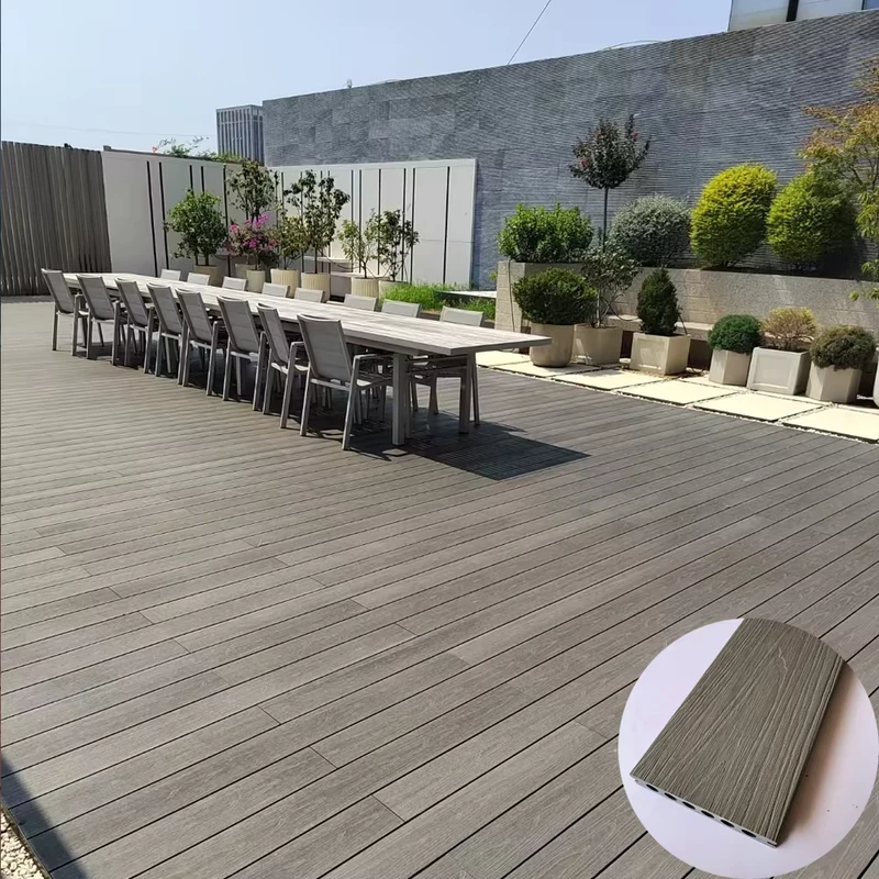 Teak Grain WPC Outdoor Decking Wood Grain Waterproof WPC Flooring Suitable for Gardens and Pool Surrounds