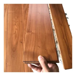 Teak Solid Wood Flooring Water Resistant Wooden Parquet Floor Planks Traditional Indoor Use Bedroom Living Room
