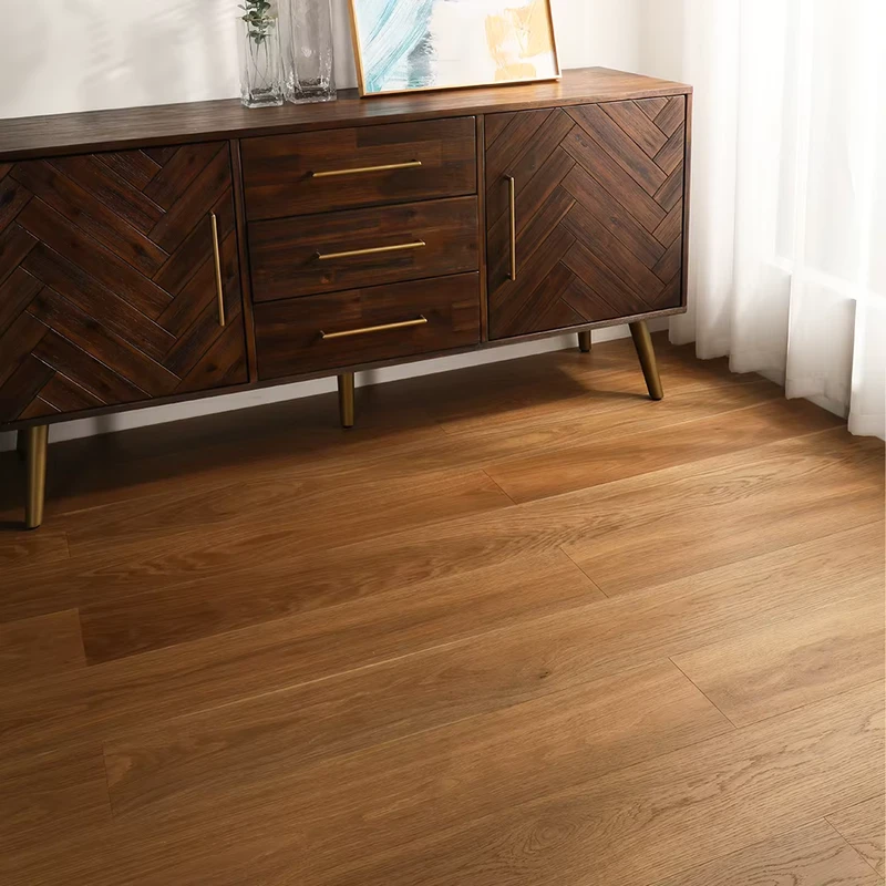 Teclic Modern Design Oak Wooden Flooring Indoor Engineered Hardwood Click Installation Brushed Pine Material Factory Price