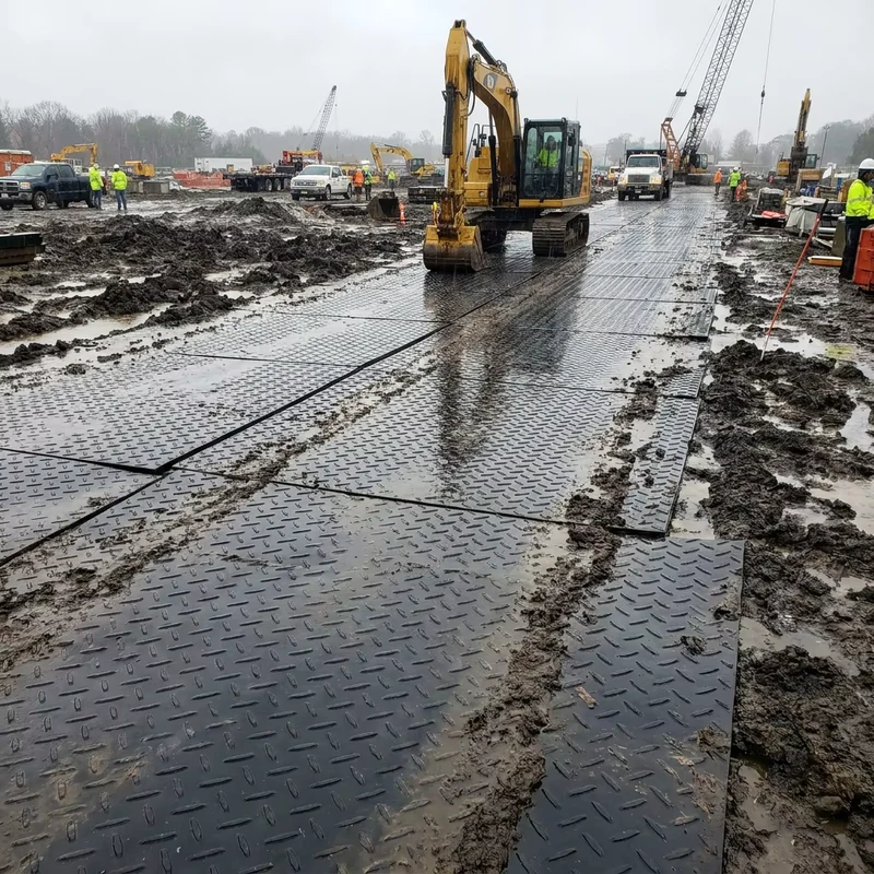 Traction Surface HDPE UHMWPE Ground Protection Mat for Temporary Road Construction and Industrial Floor Protection Mats