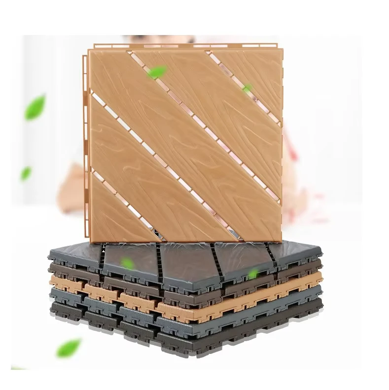 Traditional 18mm Thick Waterproof Anti Slip Vinyl Flooring 3D Embossed Smooth Wood Bamboo Teak Wood Plastic Outdoor Exterior Use