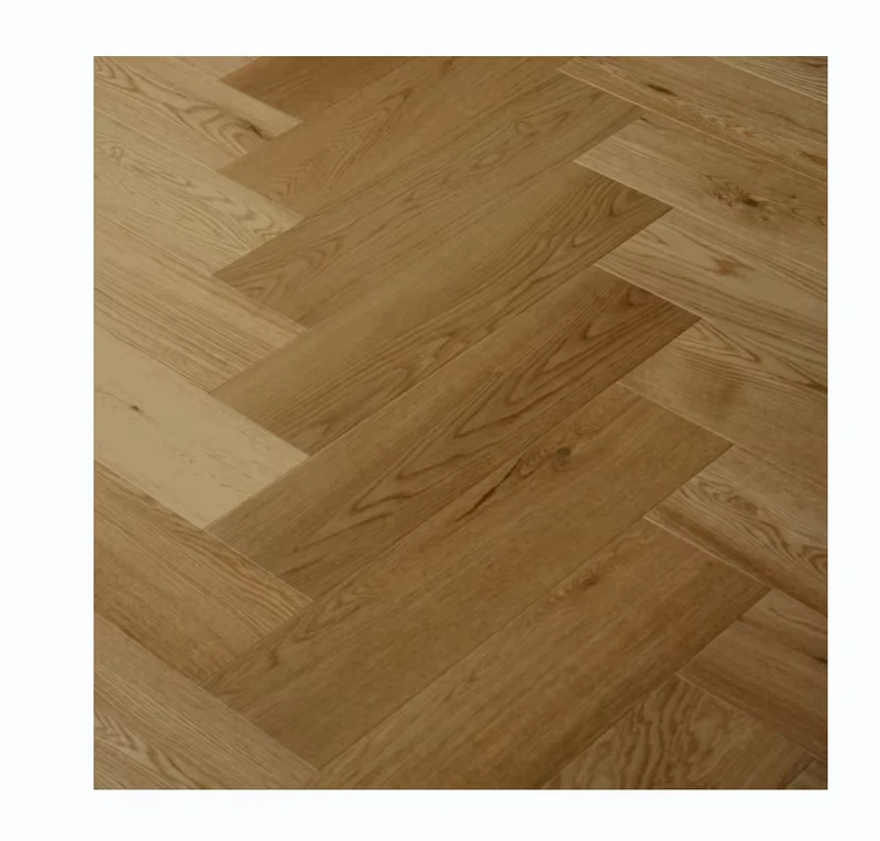 UVlacquered Oak 3 Layer Herringbone Engineered Wood Flooring Solid Modern European Design Click Installation Smooth