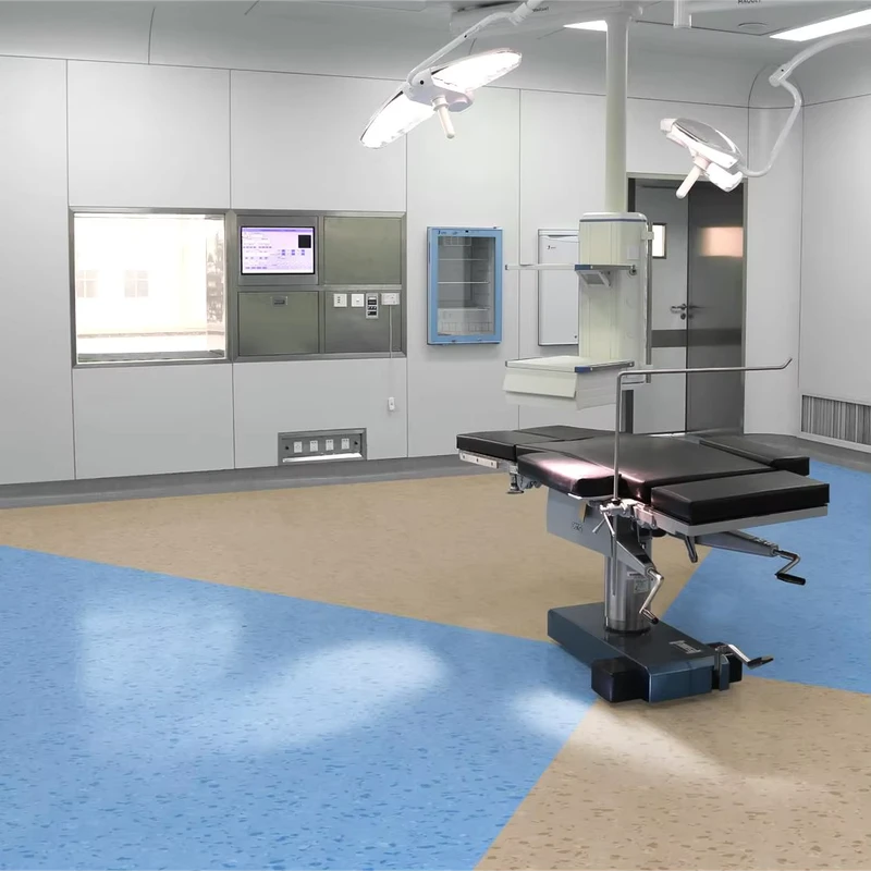 Unidirectional 2MM Homogeneous Vinyl Flooring in Roll Anti Static PVC Mat Roll for Surgery Room