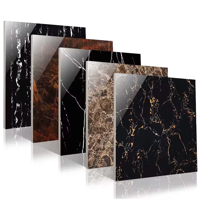 Verified Black Full Glazed Ceramic Porcelain Tiles Floor 60×60 80×80 Glossy Floor Tiles Polished