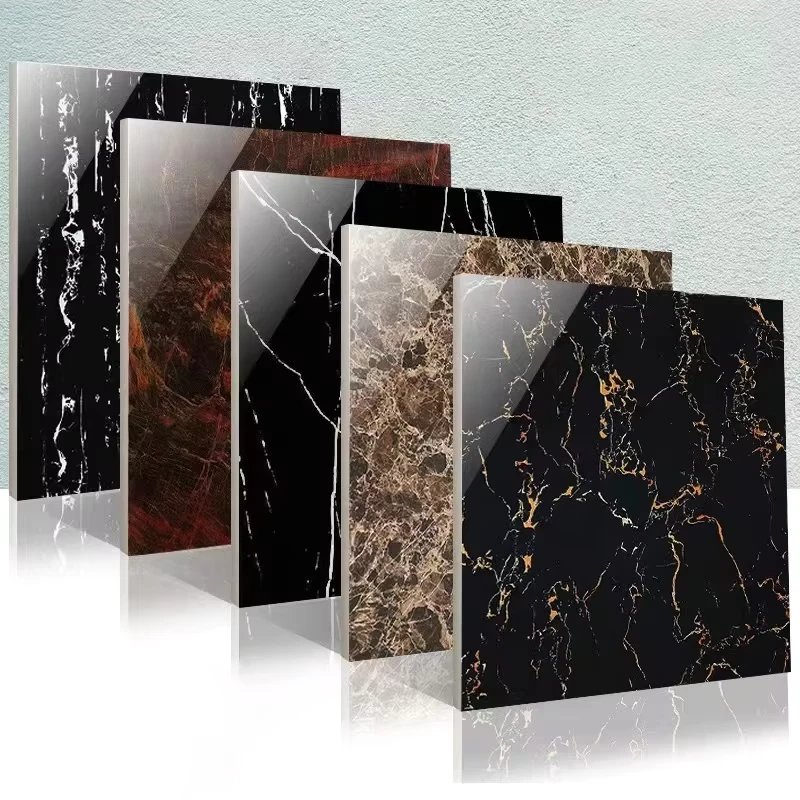 Verified Black Full Glazed Ceramic Porcelain Tiles Floor 60×60 80×80 Glossy Floor Tiles Polished