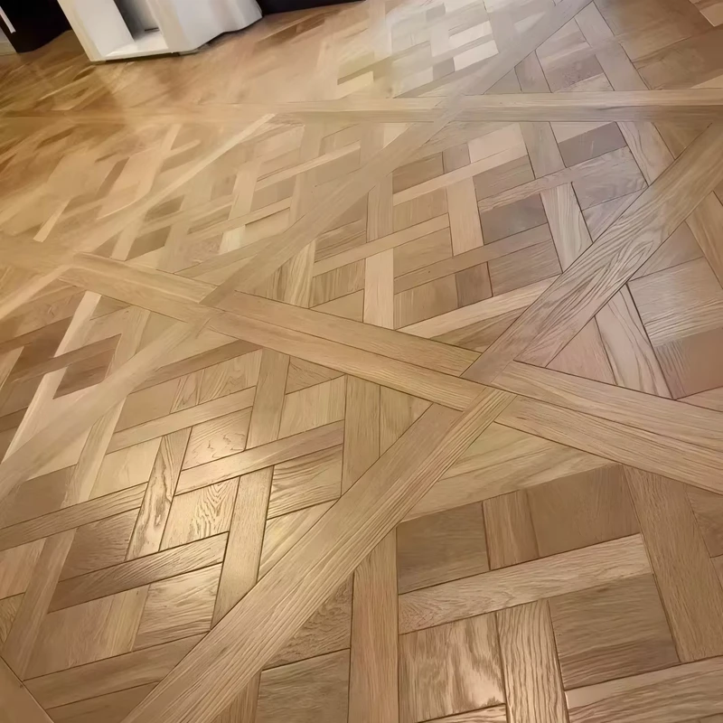 Versailles Parquet Floors Versailles Wood AB Brown Modern Villa Oak Solid Hardwood Flooring White Modern Indoor OEM ODM
