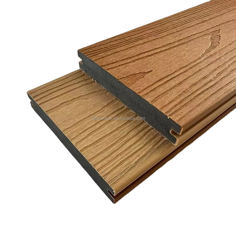 WPC Decking Board with 3D Wood Grain Click Installation Waterproof Eco Friendly Outdoor Decking for Pool and Garden