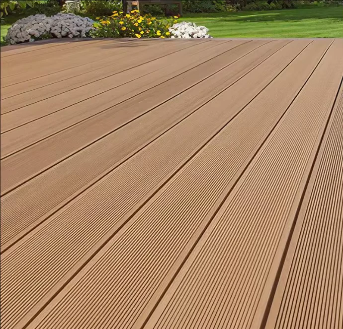 WPC Decking Boards Modern Wood Grain Waterproof Anti-Slip Outdoor Patio Garden Poolside Flooring Click Installation Easy DIY