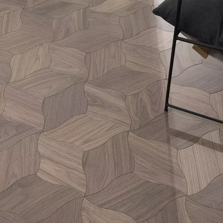 Walnut Oak Parquet Floor Tiles Click Lock Installation Engineered Wood Flooring for Modern Interiors