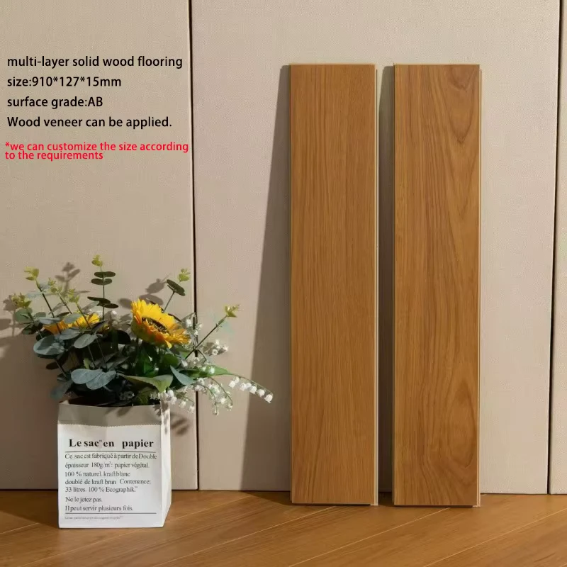 Water Resistant Anti Scratch Engineered Wood Flooring Multi layer Oak Hardwood Floors Compatible for Underfloor Heating