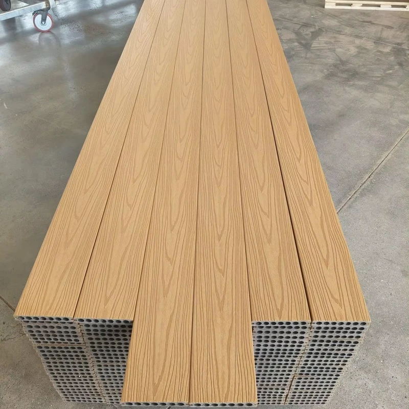 Waterproof 3D Embossed Decking Smooth Traditional Contemporary Wood Plastic Composite Flooring for Outdoor Deep Landscape