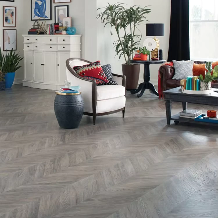 Waterproof 4mm 5mm Anti Static Herringbone Click Lock Spc Vinyl Plank Floor Luxury Pvc Vinyl Tile Flooring