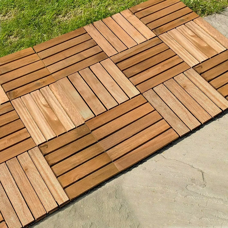 Waterproof Hardwood Flooring Tiles Interlocking Acacia Wooden Deck Tiles for Outdoor Patio Garden Floor Terrace