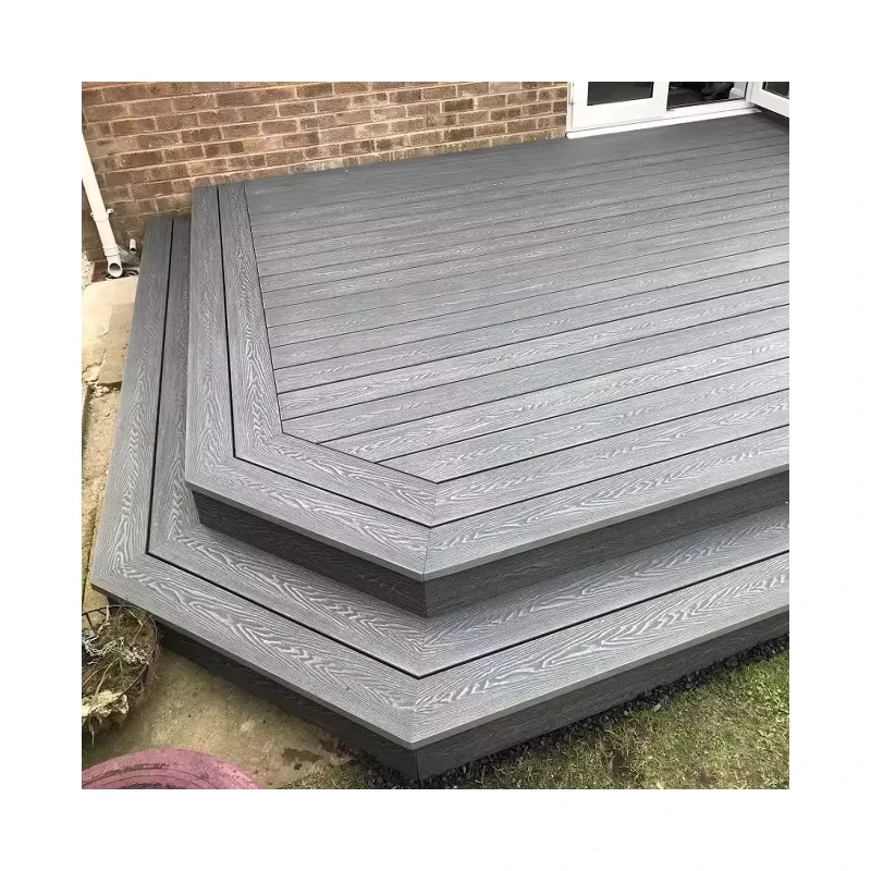 Waterproof No Aging Solid 3D Embossed WPC Decking