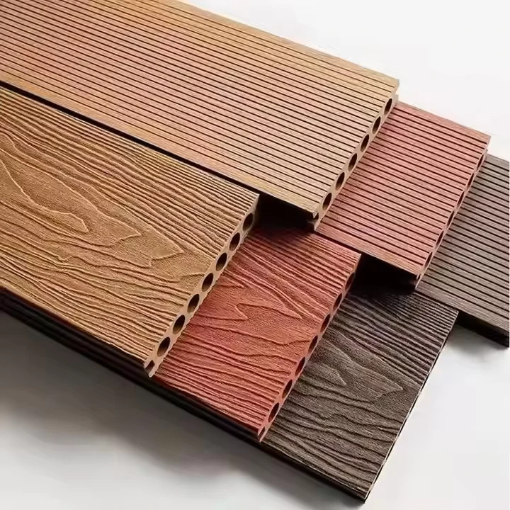 Waterproof Outdoor Wpc Decking Board Exterior Deck Floor Covering 3D Wood Grain Terrace Balcony Composite Decking