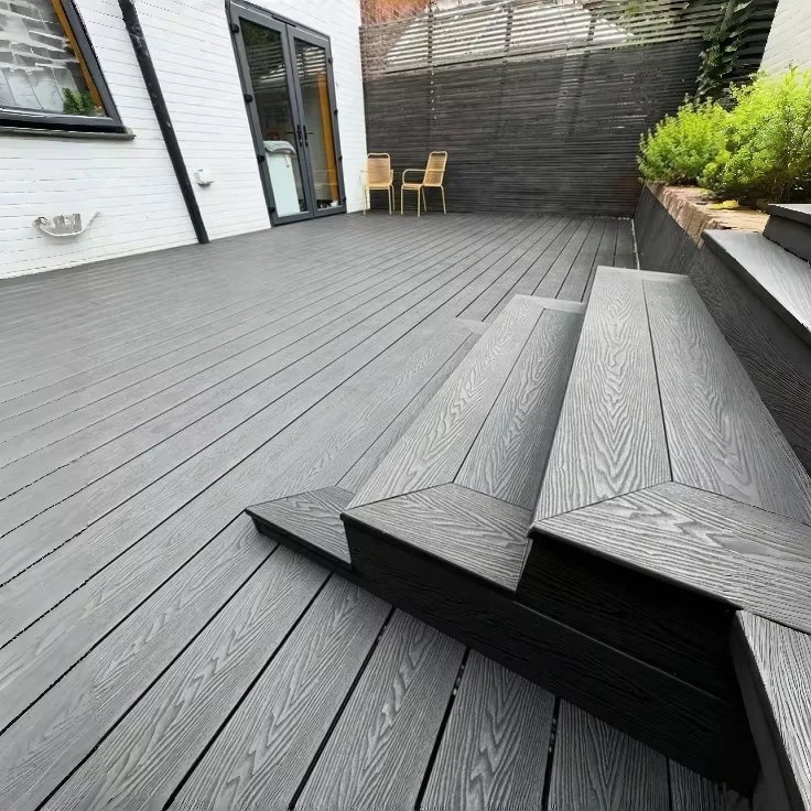 Waterproof WPC Decking Tiles for Outdoor Backyard Patio Garden Renovation Flooring