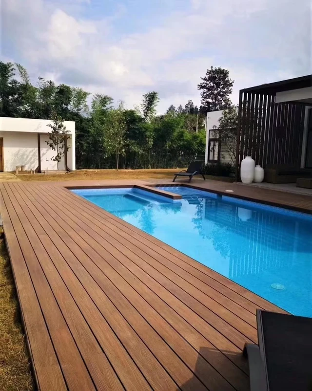 Waterproof Wooden Decking Modern Design for Swimming Pool Solid Wpc Decking Online Technical Support More Than 5 Years