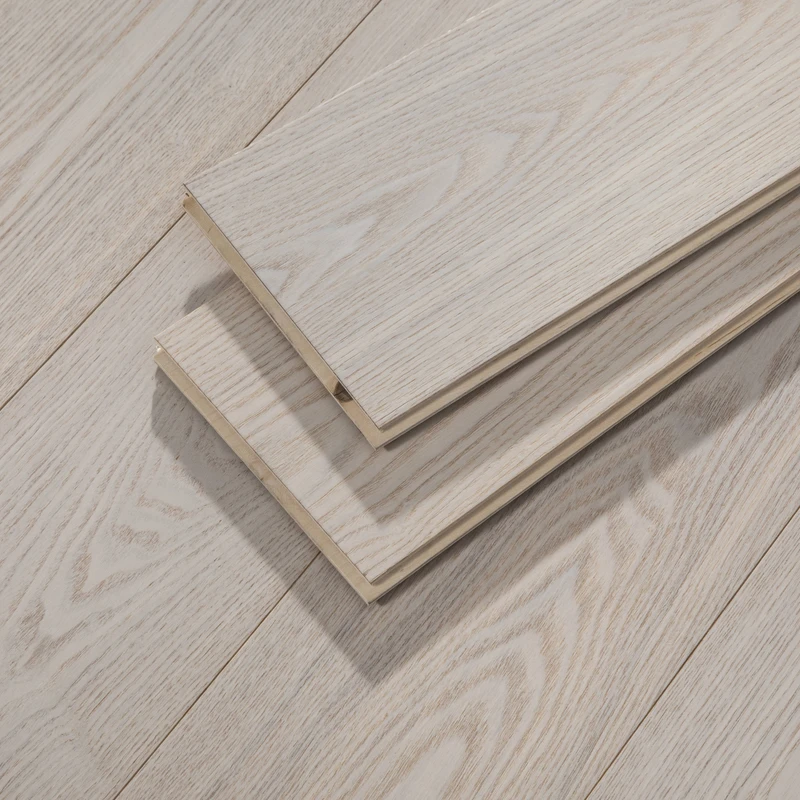 White Ash Multilayer Engineered Durable Prefinished UV Lacquered Indoor Modern Cream Style Flooring for Living Room Kitchen