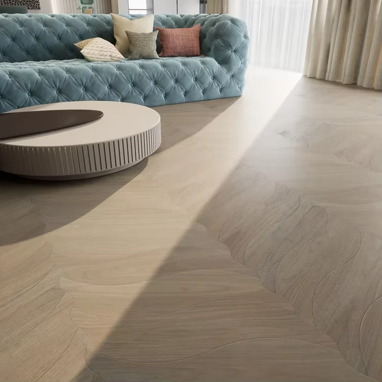 White Oak Brushed Modern Engineered Hardwood Flooring with Click Lock Installation for Living Room