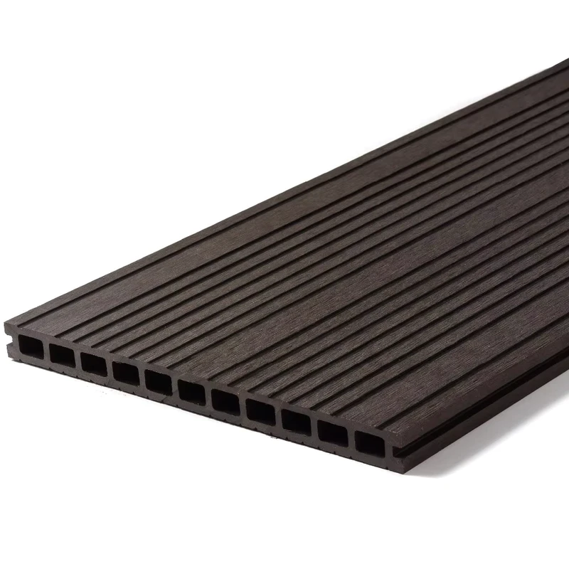 Wide Board Extruded Wood Plastic Composite Decking Oak Flooring Decking System XF A025