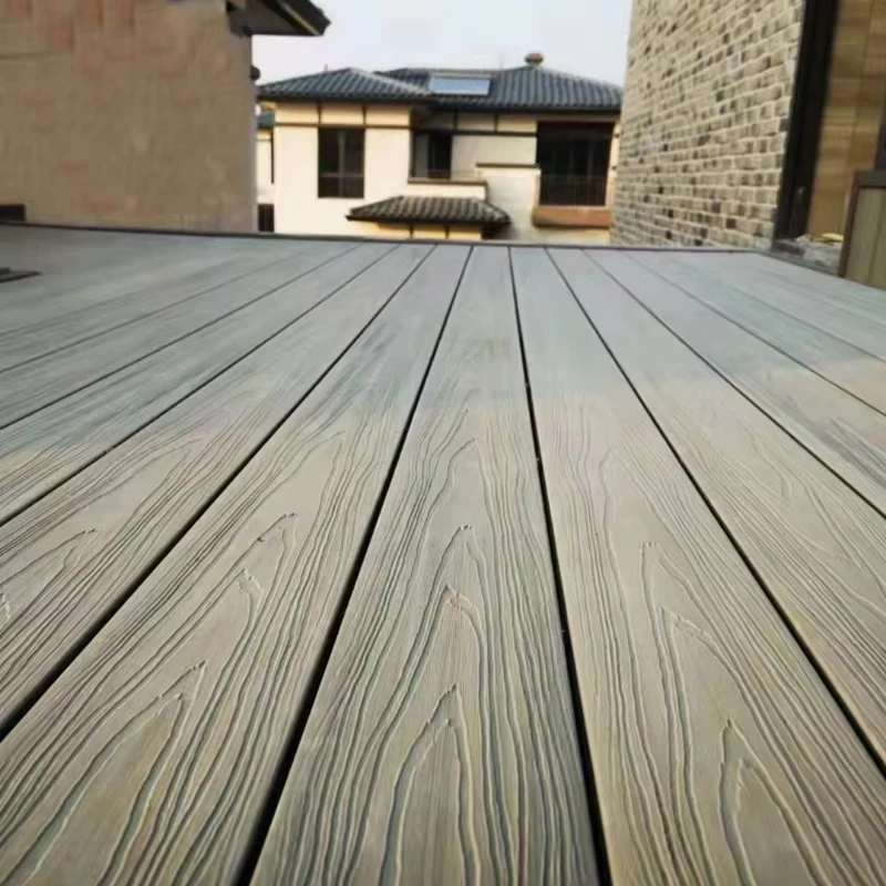 Wood Grain Wpc Composite Deck Customized Color 3d Decking Boards Modern Waterproof Flooring Composite Wpc Decking