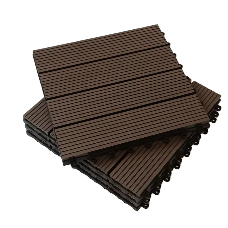 Wood Plastic Anti Corrosion and Antioxidant Properties DIY Wpc Light Coffee Color Decking Tiles Floor Outdoor Spc Floor
