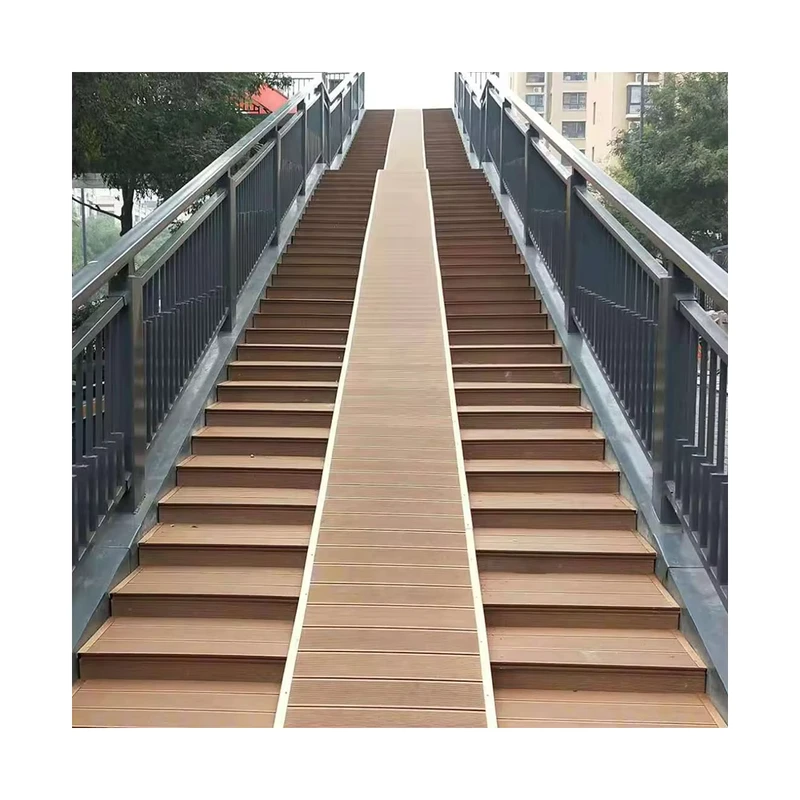 Wood Plastic Composite Decking Board Outdoor WPC Decking Solid and Hollow 3D Embossed Anti Slip Floor for Terrace and Patio