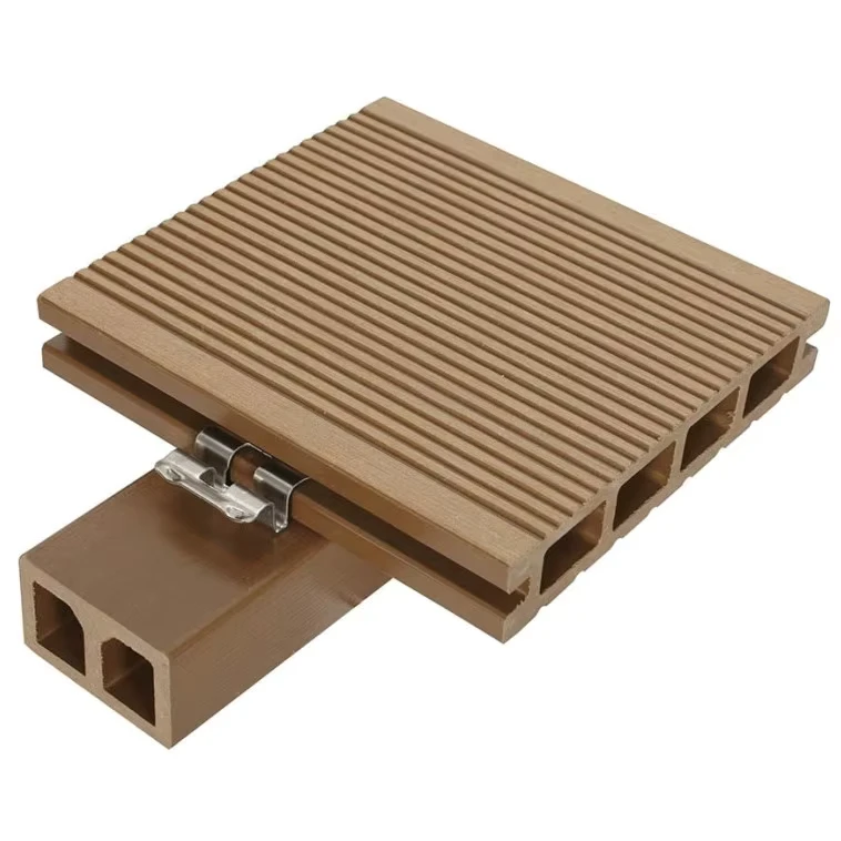 Wood Plastic Composite Decking Waterproof Fireproof Eco Friendly Anti Slip Brushed European Design Outdoor Flooring Quick