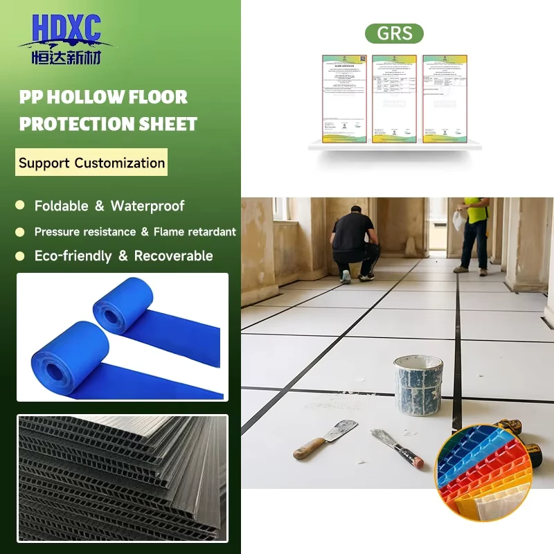 pp Hollow Coroplast corflute Plastic Sheet Flooring Waterproof Durable Temporary Floor Protection for Construction